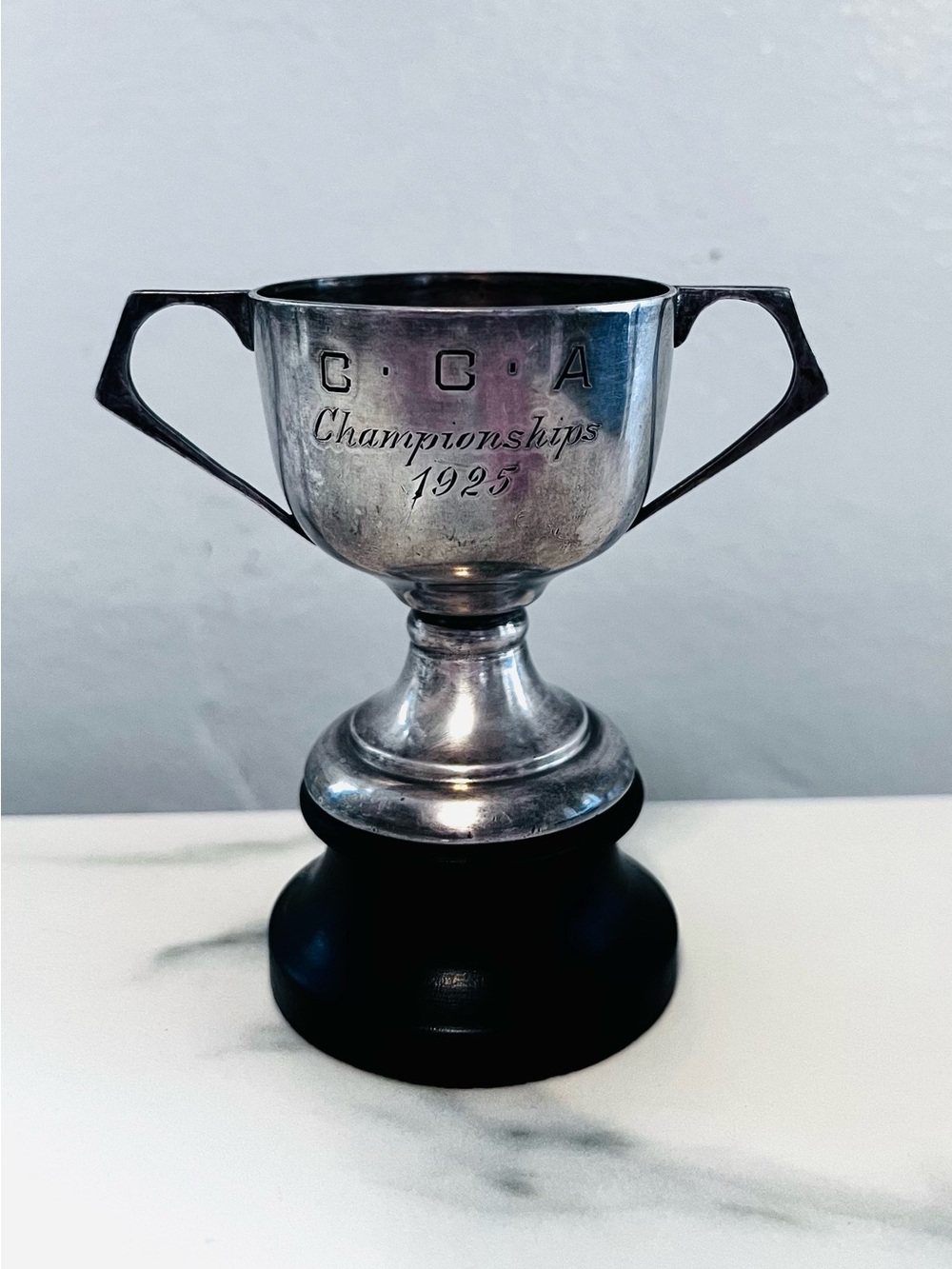 Vintage 1925 Canadian Canoe Association Silver Trophy Cup - Rare EPNS Antique